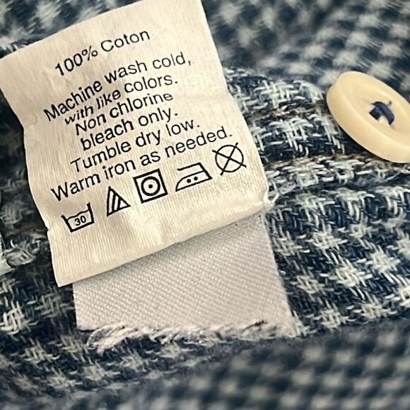 NADEWELL CHAMBRAY POPOVER CHECK LINED SHIRTDRESS SIZE M - Picture 6 of 8